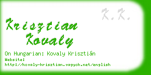 krisztian kovaly business card